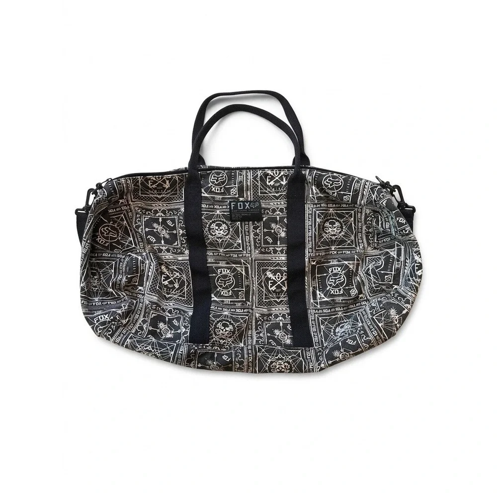 Fox Racing Mini-Duffle Bag Carry AOP Skulls Latitude Canvas Lined W/O Strap*‎